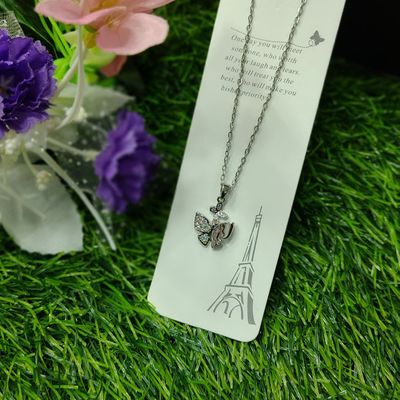 Fantasy Colorful Acrylic Butterfly Pendant Necklace For Womens_img_2