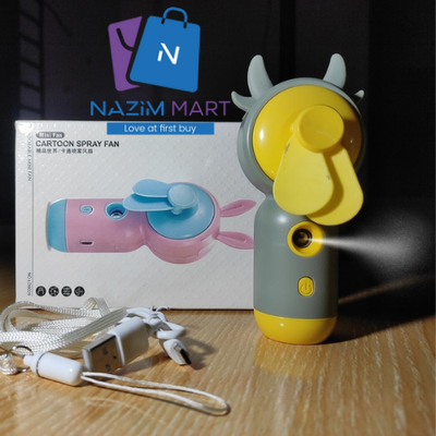 Portable Cartoon Hand Held Water Spray USB Cooling Fan | Multi-color_img_0
