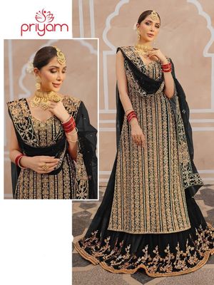 রেডিমেড জর্জেট এমব্রয়ডারি পার্টি ড্রেস_img_3