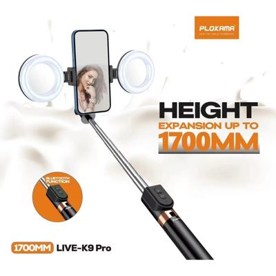 Plokama K9 Pro Double LED Selfie Stick Tripod_img_3