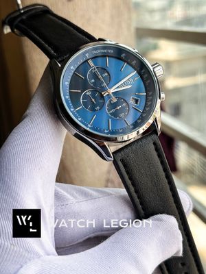 BOSS BELT THREE CHRONO BLACK BELT SILVER CASE BLUE DIAL V2_img_0