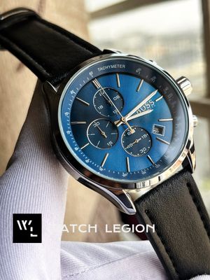 BOSS BELT THREE CHRONO BLACK BELT SILVER CASE BLUE DIAL V2_img_1