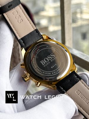 BOSS BELT THREE CHRONO BLACK BELT GOLDEN CASE BLACK DIAL V2_img_3
