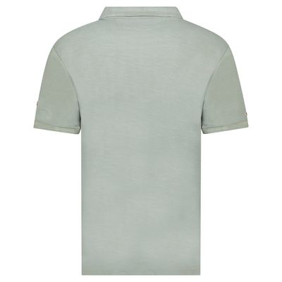 Embroidered polo shirt with flags and short sleeves Olive_img_1