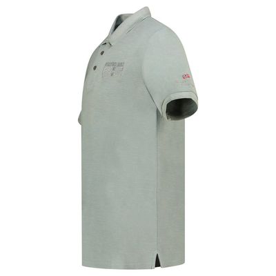 Embroidered polo shirt with flags and short sleeves Olive_img_2