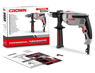 Crown 750w Impact Drill 13mm ( 1/2" ) with Hammer option Model: CT10129_img_1