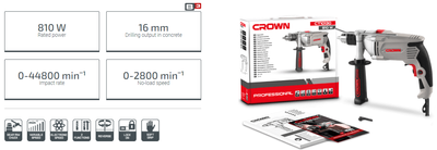 Crown 810w Impact Drill 13mm (1/2") Model: CT10130_img_8