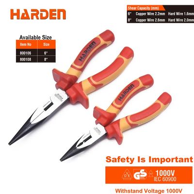 HARDEN Insulated VDE Long Nose Plier (6 inch | 8 inch) 1000V; Model: 800106 | 800108_img_0