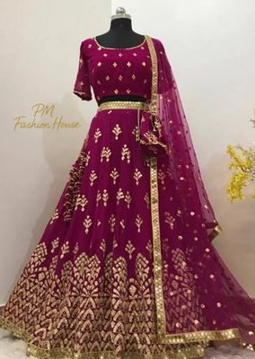 রেডিমেড জর্জেট এমব্রয়ডারি পার্টি ড্রেস_img_2