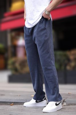 Premium Ribbed Baggy Trouser Navy Blue_img_2