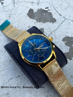 BOSS MESH CHAIN GOLDEN CASE BLUE DIAL_img_0