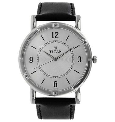 Titan Quartz Analog Silver Dial Leather Strap Watch for Men – NN1639SL03_img_0