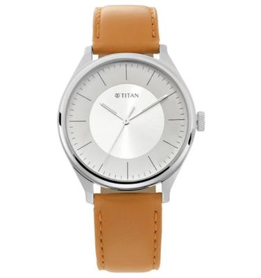 Titan Men’s Urban Edge Lustrous White Dial Leather Watch – NP1802SL07_img_0