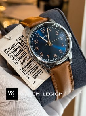 CASIO ANALOG LEATHER BROWN & BLUE MEN'S WATCH I MTP-V005L-2B4UDF_img_1
