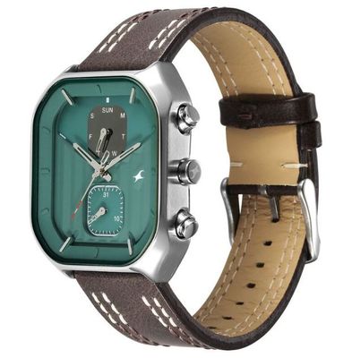 Fastrack 3270SL03 Fleek Quartz Multifunction Grey Dial Leather Strap Watch_img_0