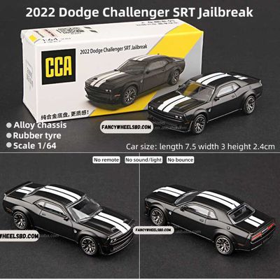 CCA 1:64 2022 Dodge Challenger SRT Jailbreak Black Diecast Model Car_img_0