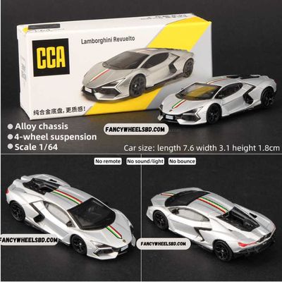 CCA 1:64 Lamborghini Revuelto Grey Diecast Model Car_img_0