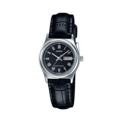 Casio V006L-1B Men’s 40 mm Quartz Analog Watch – Black Dial & Leather Strap_img_0