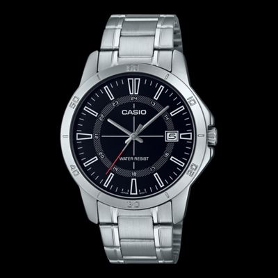 Casio V004D-1C Men’s 40 mm Quartz Analog Watch – Black Dial & Stainless Steel Bracelet_img_0