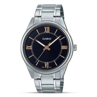 Casio MTP-V005D-1B5 Men’s 41 mm Quartz Analog Watch – Black Dial & Stainless Steel Bracelet_img_0