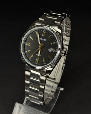 Casio MTP-1302D-1A2 Men’s 42 mm Quartz Analog Watch Black Dial Stainless Steel Bracelet_img_2