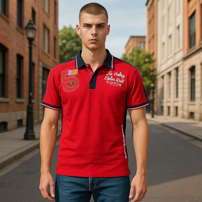 Men - Short-sleeved Polo Red Red_img_5