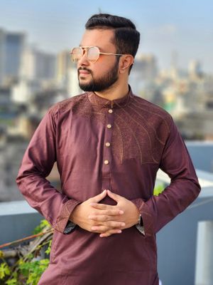 Elite Chest embroidered panjabi code 902(coffee color)_img_2