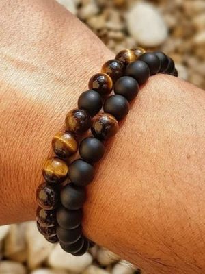 Tiger’s Eye and Black Onyx Couple Bracelet_img_2