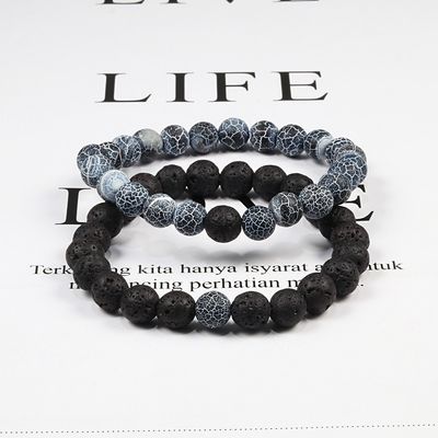 Couple Friendship Double Layer Lava Stone Bracelet_img_1