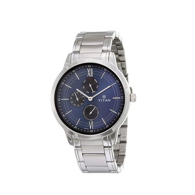 Titan (NS1774SM01) Analog with Day and Date Blue Dial Stainless Steel Strap watch for Men_img_0