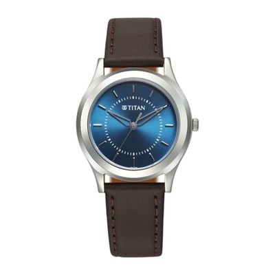Titan Karishma Zing Quartz 1648SL01 Analog Blue Dial Leather Strap Watch for Men_img_0
