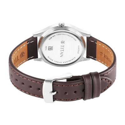 Titan Karishma Zing Quartz 1648SL01 Analog Blue Dial Leather Strap Watch for Men_img_1