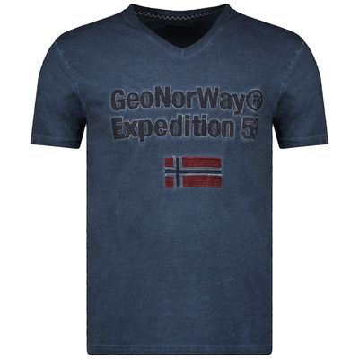 Men's V-Neck Short Sleeve T-Shirt Navy_img_0