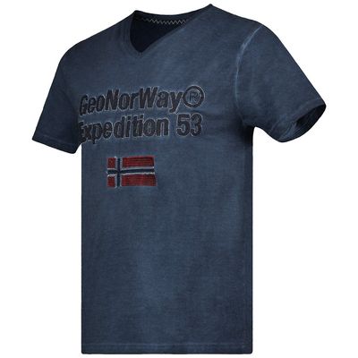 Men's V-Neck Short Sleeve T-Shirt Navy_img_1