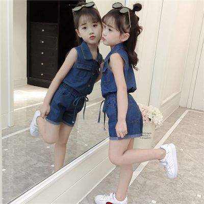 Children Summer Denim Shirt + Shorts Pants_img_3