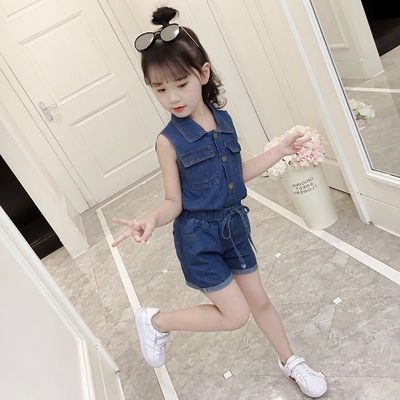 Children Summer Denim Shirt + Shorts Pants_img_4