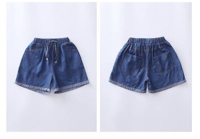 Children Summer Denim Shirt + Shorts Pants_img_2