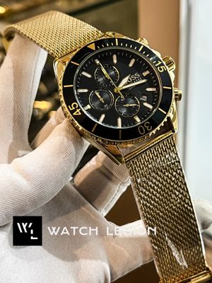 BOSS MESH CHAIN V2 GOLDEN CASE BLACK DIAL_img_1