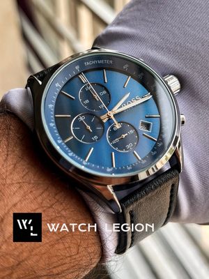 BOSS BELT THREE CHRONO BLACK BELT SILVER CASE BLUE DIAL V2_img_2