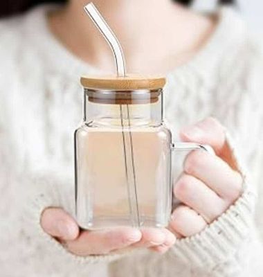 Transparent mug/glass with glasses straw and bamboo lid 500ml_img_2