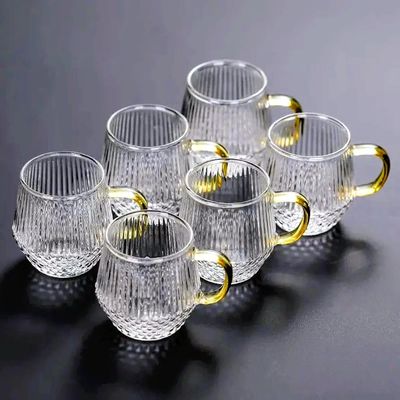 High borosilicate transparent glasses tea/coffee cup set ☕ 6 pieces set.beautiful handle._img_0