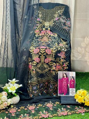 Semi –Embroidery & Sequence Work Party dress_img_3