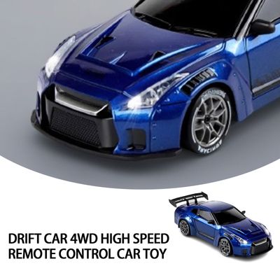 Nissan GTR Subaru Blue 4WD RC Drift Car With Tires & Traffic Cones_img_4