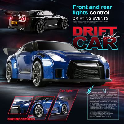 Nissan GTR Subaru Blue 4WD RC Drift Car With Tires & Traffic Cones_img_1