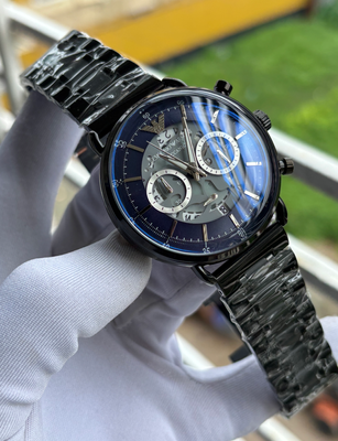 Armani Meccanico Black Chain Blue Dial_img_0