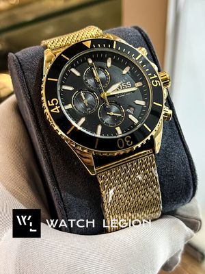 BOSS MESH CHAIN V2 GOLDEN CASE BLACK DIAL_img_0