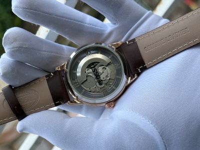 FOSSIL AUTOMATIC BLACK BELT GOLD CASE BLACK DIAL_img_1