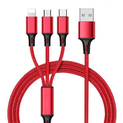 3in1 Data Usb Cable For iPhone Fast Charger 3A Charging Cable For Android Phone Type C Xiaomi Huawei Samsung Charger Wire For Ipad - Cold Black_img_6