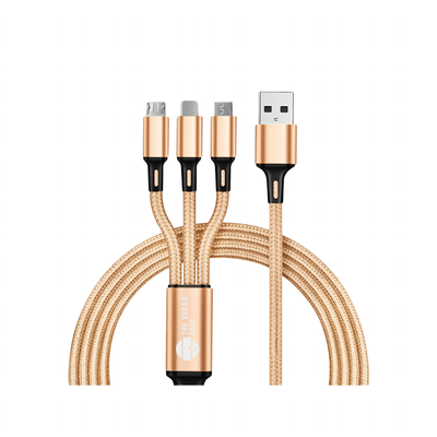 3 In 1 Fast Charging USB Charger Cable / Fast Charging Data Transfer/Compatible with Micro USB, USB-C/Type-C Devices_img_0
