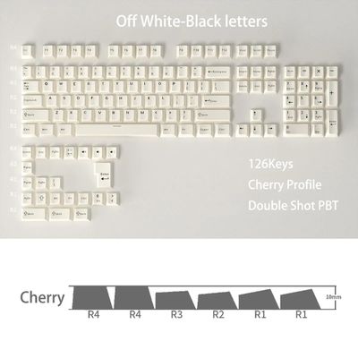 Black on Off-White PBT Cherry Keycaps - 126 Keys_img_0